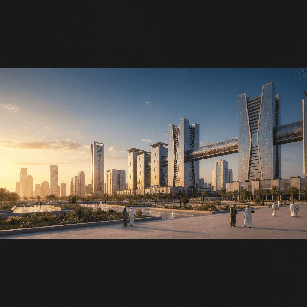 أفق الرياض الحديث ومركز الملك عبدالله المالي — صورة غلاف لمقال "دليل الملاك السعوديين: استخدام التقنيات الرقمية لتحسين رضا ال